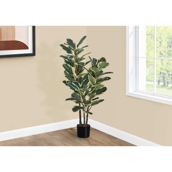 Black Green 47-Inch Oak Tree Indoor Faux Fake Floor Potted Artificial Plant, image 2